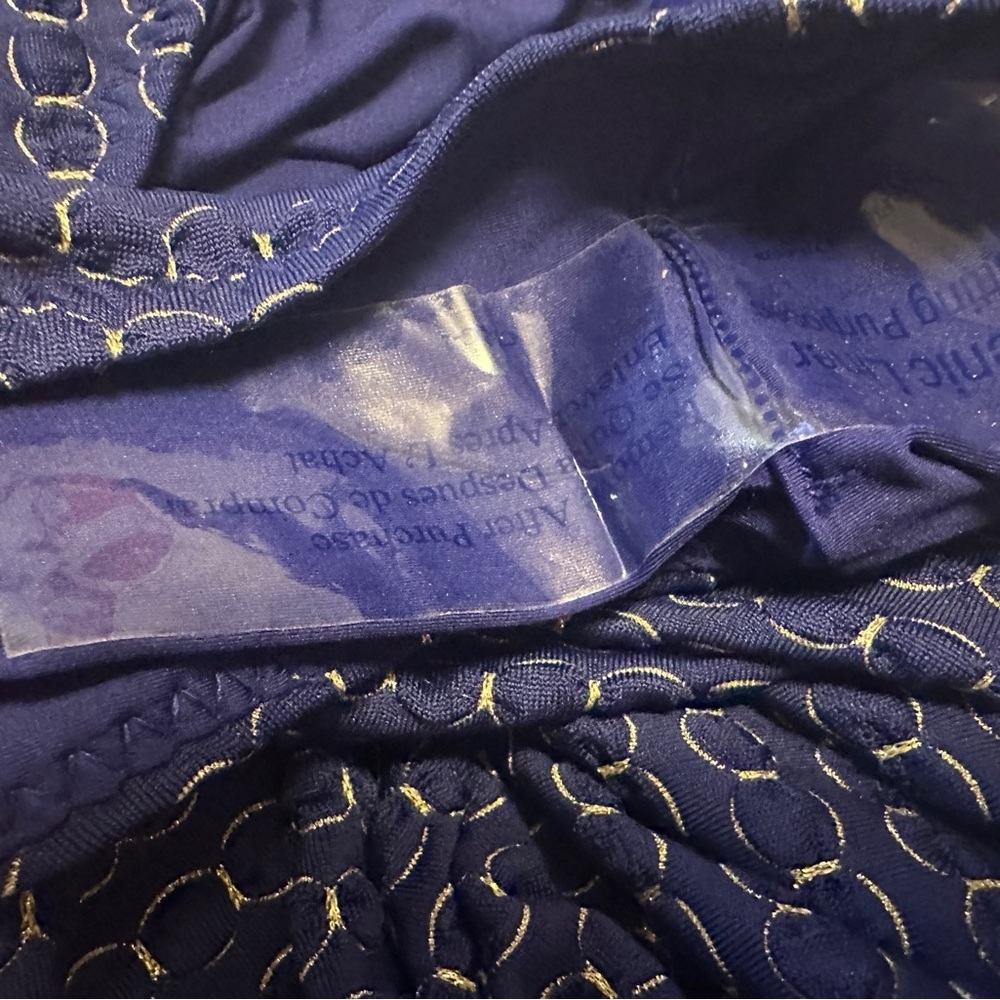 Trina Turk Adeline Metallic High Leg Asymmetrical One-piece Blue 14 NWOT - Picture 5 of 7